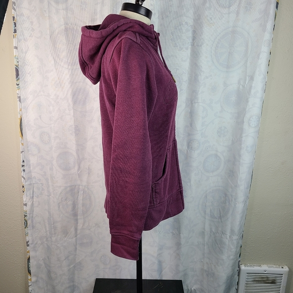 Carhartt burgundy full-zip long-sleeve spell out hoodie women's XS - Picture 4 of 15